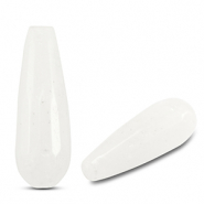 Perline in pietra naturale Giada goccia bianco