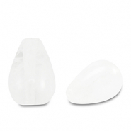 Perline in pietra naturale Vetro goccia bianco