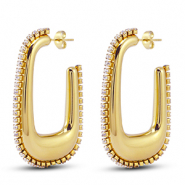 Orecchini in acciaio inossidabil ovale oro