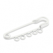 Componenti colorati spilla decorativa con 5 anellini bianco