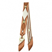 Bandana foulard con treccia biancastro-marrone chairo-marrone