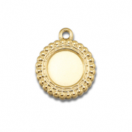 BY31&reg; Ciondoli in acciaio inossidabile con castone per SS30 fondo piatto oro