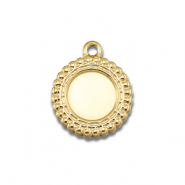 BY31&reg; Ciondoli in acciaio inossidabile con castone per SS20 fondo piatto oro