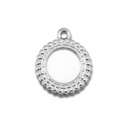 BY31&reg; Ciondoli in acciaio inossidabile con castone per SS20 fondo piatto argento