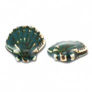 Perline di ceramica conchiglia verde-marrone