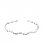 Bracciali in acciaio inossidabile bangle onda argento