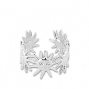 Anelli in acciaio inossidabile sole argento