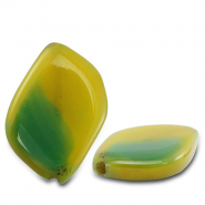 Perline in pietra naturale Agata foglia trasparente verde-marrone