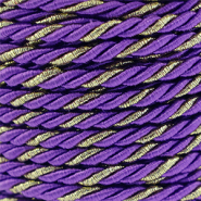 Cordoncino alla moda spirale 3mm viola-oro