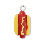 Pendenti in resina hot dog rosso scuro-giallo