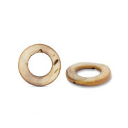 Perline di conchiglia 15mm tonda marrone