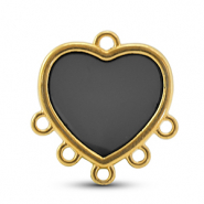 Ciondoli di metallo DQ con 6 anellini nero-oro (privo di nichel)