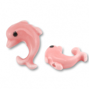 Perline di ceramica delfino rosa corallo