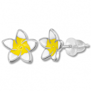 Metallo TQ in ottone orecchini fiore argento-giallo-bianco