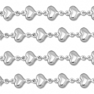 Componenti in acciaio inossidabile catena cuorre argento