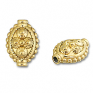 Perline in acciaio inossidabile ovale con puntini oro