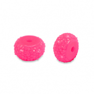 Perline in resina rondella 6mm rosa neon