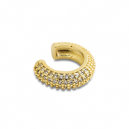 Orecchini in acciaio inossidabile ear cuff con zircone oro-cristallo