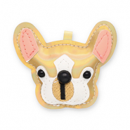 Ciondoli accattivanti cane oro effetto olografico-bianco-nero-rosa salmone