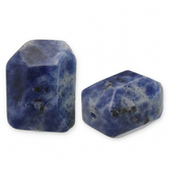 Perline di pietra naturale Sodalite e Microclino blu-bianco
