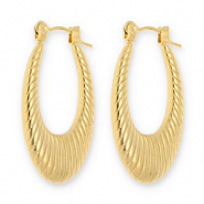 Orecchini in acciaio inossidabil a cerchio ovale oro