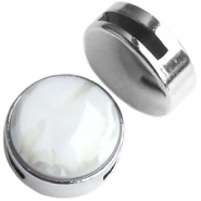 Passanti di metallo DQ Cuoio&reg; con castone per cabochon 20mm argento