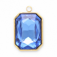 Ciondoli in acciaio inossidabile sfaccettato rettangolo oro-blu scuro