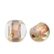 Perline Rep. Ceca FPB tonda 6mm crystal-dark travertin