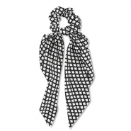 Elastici per capelli con fiocco nero-biancastro