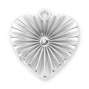 Ciondoli in acciaio inossidabile cuore con strass argento-trasparente