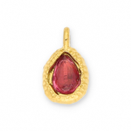 Ciondoli in acciaio inossidabile goccia con faccetta oro-rosa scuro