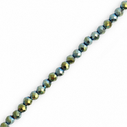 Perline sfaccettate tonde 3mm multicolore verde-rivestimento AB