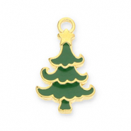 Ciondoli di metallo DQ albero di natale oro-verde scuro (privo di nichel)