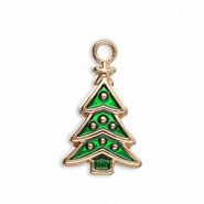 Ciondoli di metallo albero di natale oro-verde