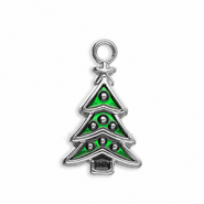 Ciondoli di metallo albero di natale argento-verde