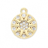 Metallo TQ in ottone ciondolo sole oro-trasparente