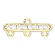 Metallo TQ in ottone distanziatore con 3 anellini oro-trasparente