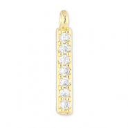 Metallo TQ in ottone ciondolo barra oro-trasparente