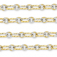 Componenti in acciaio inossidabile catena a rolò ovale-tonda oro-argento