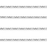 Componenti in acciaio inossidabile catena a rolò rettangolo argento