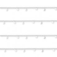Componenti in acciaio inossidabile catena a rolò con luna e stella argento