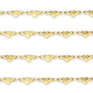 Componenti in acciaio inossidabile catena a rolò cuore oro