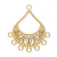 Componenti in acciaio inossidabile ciondoli goccia con 7 anellini oro