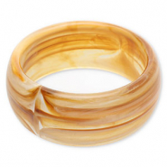 Bracciali bangle in resina marrone crema-bianco