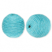 Perline in acrilico 22 mm con cordoncino cerato blu