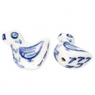 Perline di ceramica anatra biancastro-blu Delft
