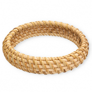 Bracciali bangle in rattan beige naturale