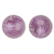 Perline in acrilico 20 mm tonda viola-marrone-marmo
