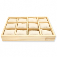 Espositore per bigiotteria con 12 scomparti con cuscini naturale - biancastro