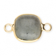 Ciondoli in pietra naturale distanziatori 12x12mm grigio-oro